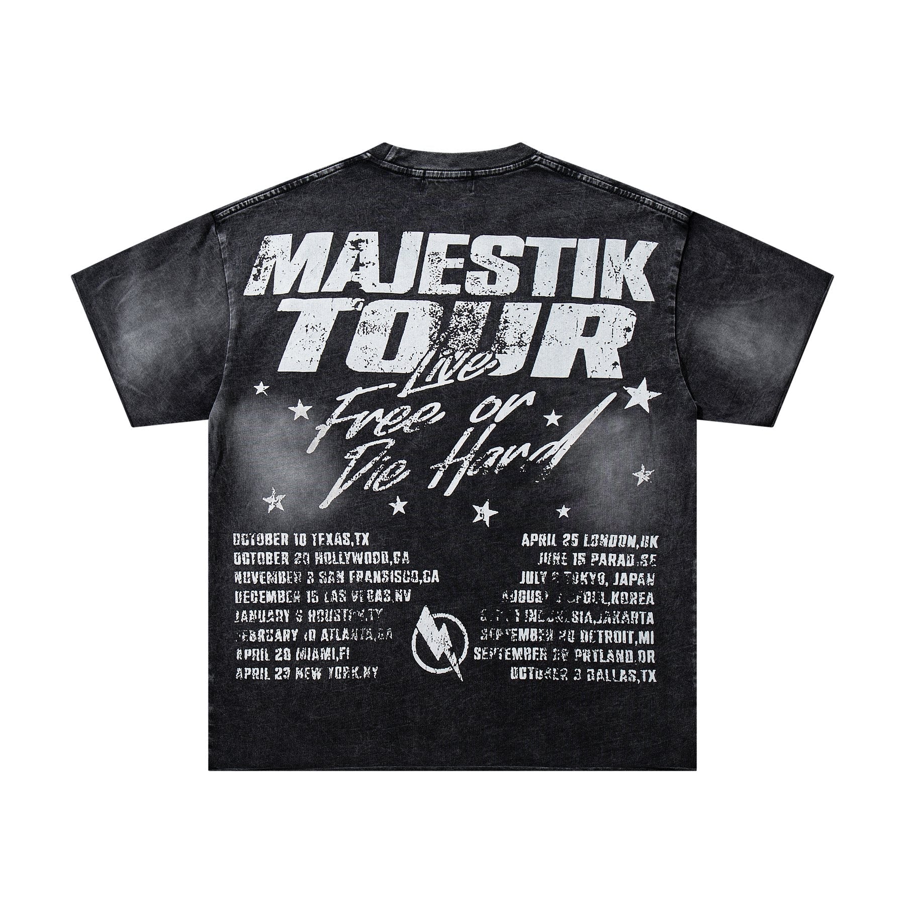 MAJESTIK Washed Black Tour Graphic T-Shirt ¡ª back