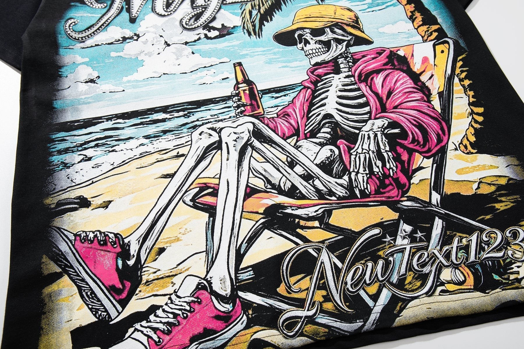 MAJESTIK Rhinestone Distressed Graphic T-Shirt ¡ª detail
